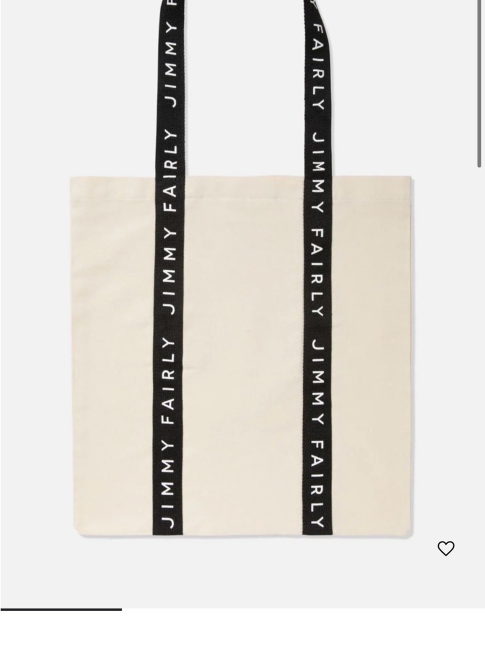 Jimmy Fairly White Cream Canvas Long Tote with Black Logo Straps VGUC France 🇫🇷